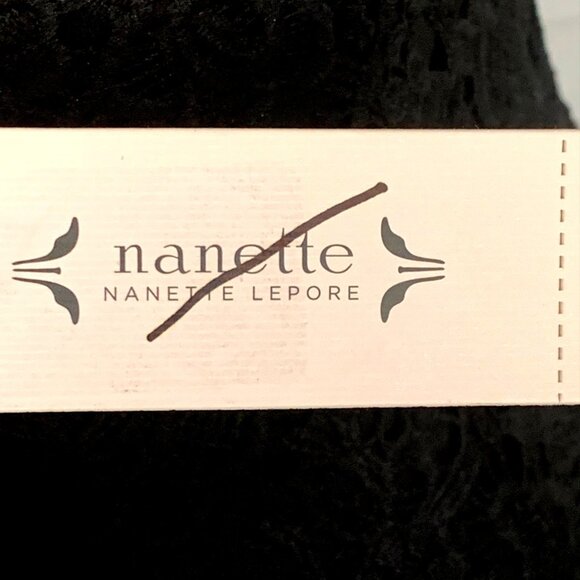 Elegant Black Crochet Lace Sheath Dress Nanette Lepore SZ 4 Classic Evening New - Picture 10 of 13